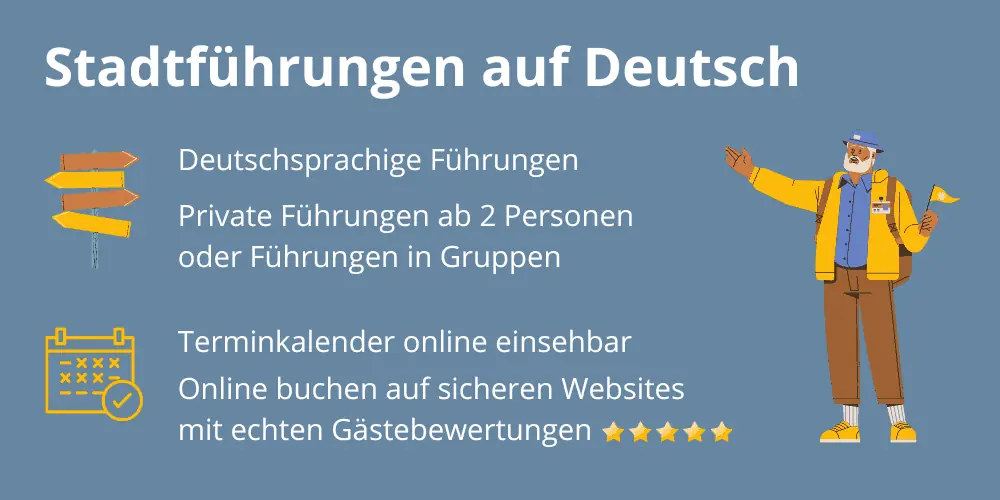 Stadtführungen auf deutsch: Private Führungen, Online-Termine